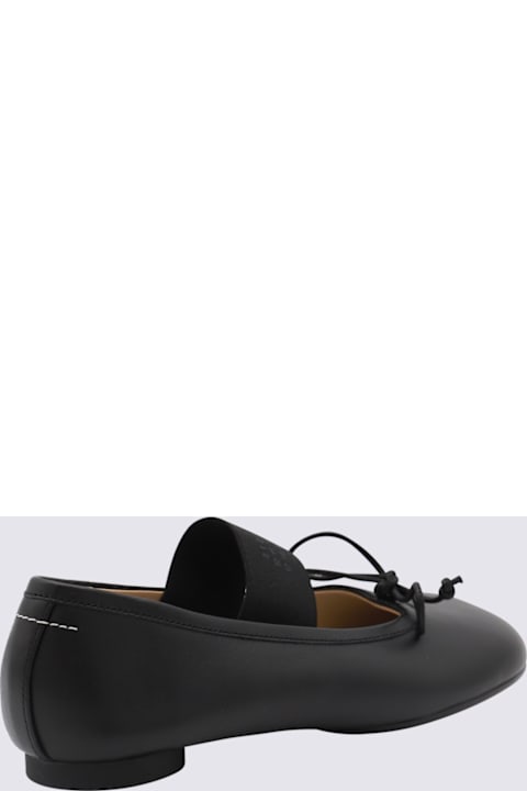 MM6 Maison Margiela Black Leather Flats