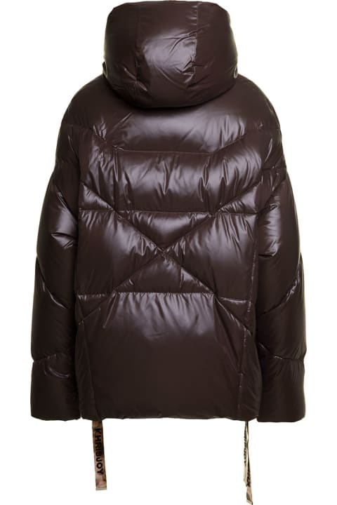 Khrisjoy Clothing for Women Khrisjoy Brown 'puff Khris Iconic' Oversized Down Jacket With Hood In Polyester Woman