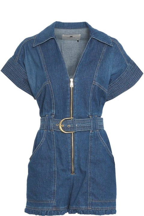 Jumpsuits for Women Elisabetta Franchi Denim Romper Suit