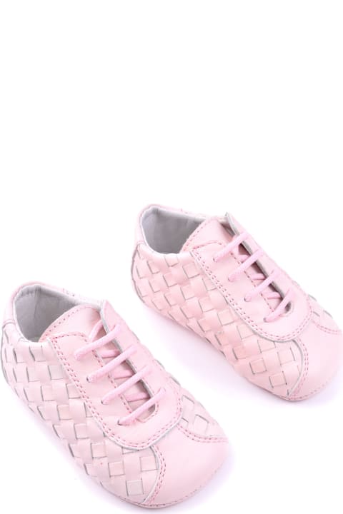 Gallucci Shoes for Baby Girls Gallucci Leather Lace-up Shoes With Woven Effect