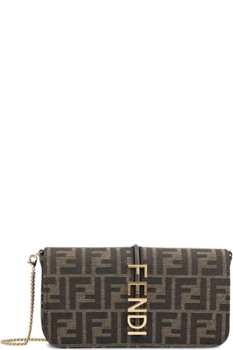 Fendigraphy Ff Jacquard Chain-linked Wallet
