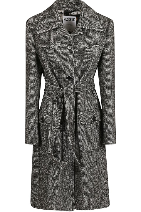 Moschino Coats & Jackets for Women Moschino Belted Mid-length Coat
