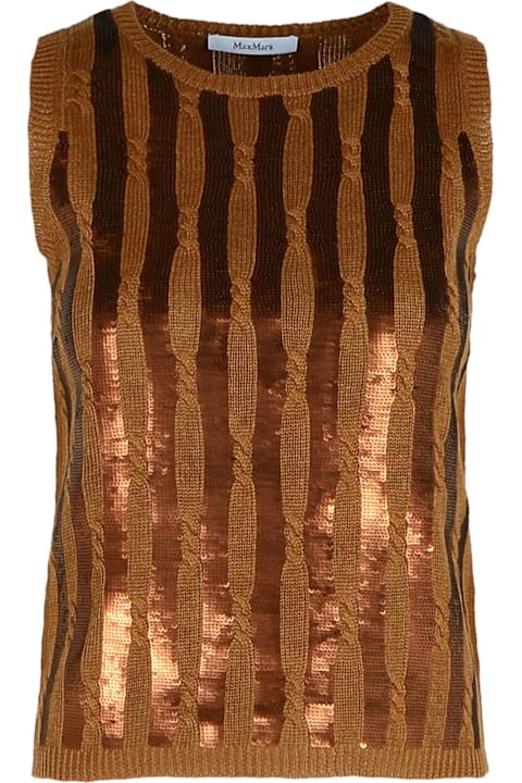 Topwear for Women Max Mara 'golia' Brown Linen Tank Top