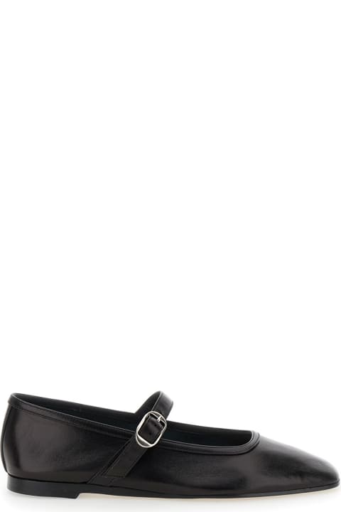 ウィメンズ Le Monde Berylのシューズ Le Monde Beryl Black Mary Jane Ballet Shoes With Strap And Buckle In Leather Woman