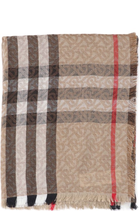 Burberry for Women Burberry Embroidered Wool Blend Scarf