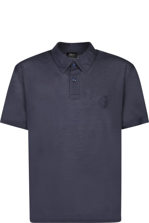 Brioni for Men Brioni Golf Logo Blue Polo Shirt