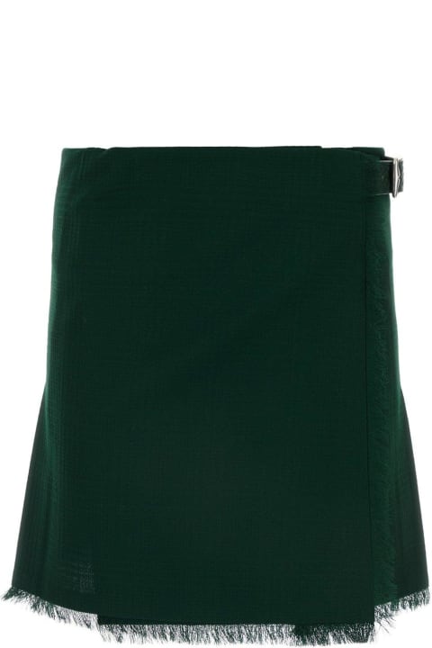 Skirts for Women Burberry Pleated Fringed-edge Mini Skirt