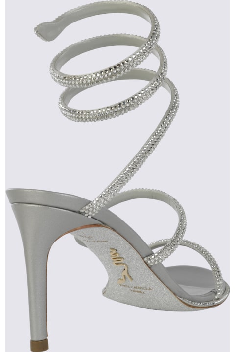 René Caovilla Shoes for Women René Caovilla Silver-tone Leather Cleo Sandals