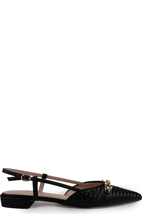 Homeware TwinSet Raffia Sandal With Jeweled Clamp