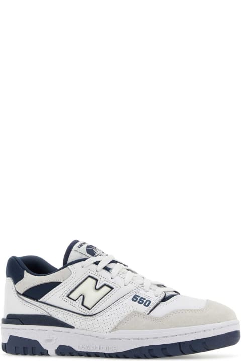 Shoes for Women New Balance Two-tones Leather And Fabric 550 Sneakers