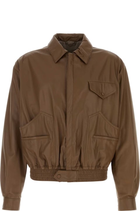 Giorgio Armani for Kids Giorgio Armani Brown Leather Jacket