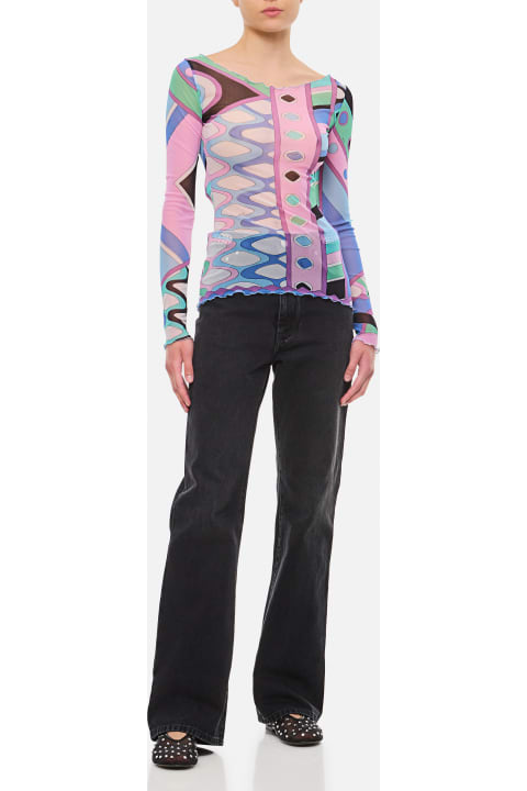 Pucci Women Pucci Long Sleeve Tulle T-shirt