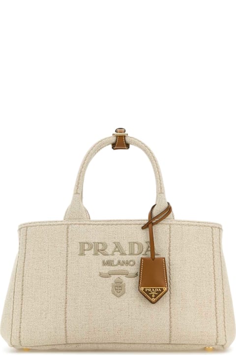 Homeware Prada Sand Canvas Shopping Bag