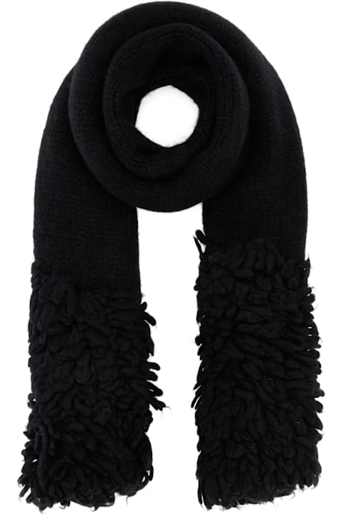 Loewe Scarves & Wraps for Women Loewe Black Alpaca Blend Scarf