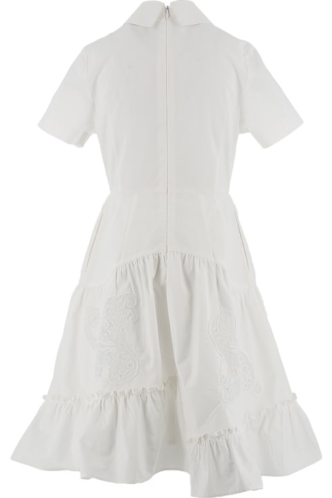 ガールズ Ermanno Scervino Juniorのワンピース＆ドレス Ermanno Scervino Junior White Shirt Dress With Lace