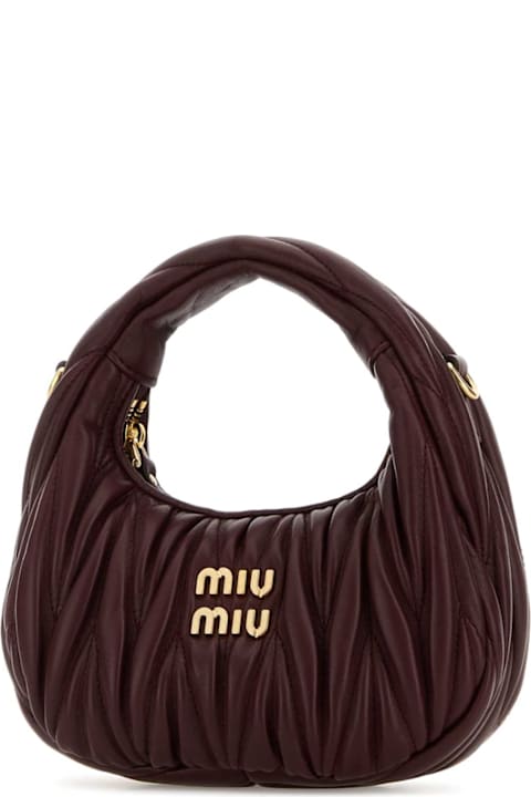 Miu Miu Grape Nappa Leather Mini Wander Handbag