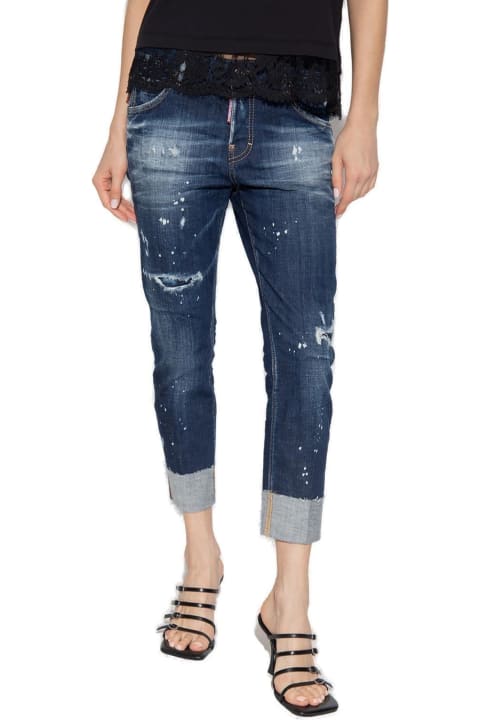 Dsquared2 Jeans for Women Dsquared2 Mid-rise Distressed Cropped Jeans
