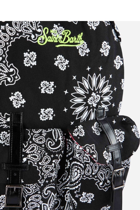 أدوات منزلية MC2 Saint Barth Canvas Backpack Cody With Black Bandanna Print