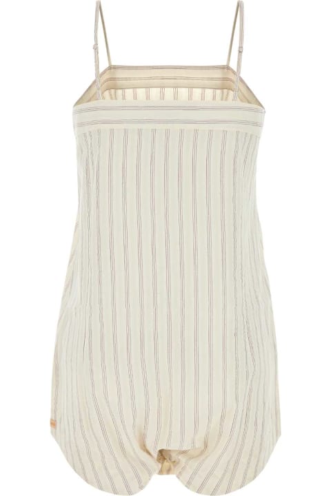 Bode Clothing for Women Bode Embroidered Cotton Lavender Sail Jumpsuit