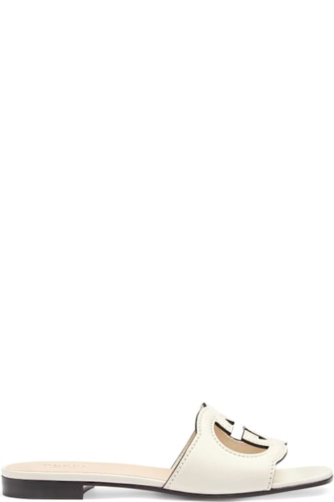 Gucci Leather Flat Sandals