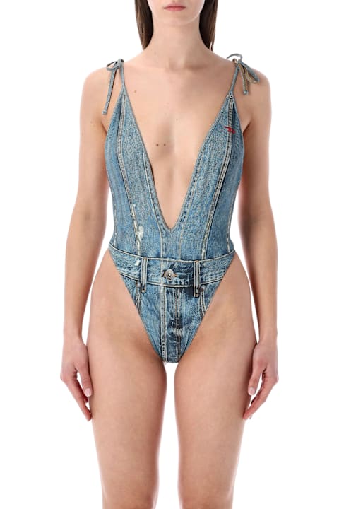 Homeware Diesel Diesel Kinsley-dnm Denim-effect Deep V Swimsuit