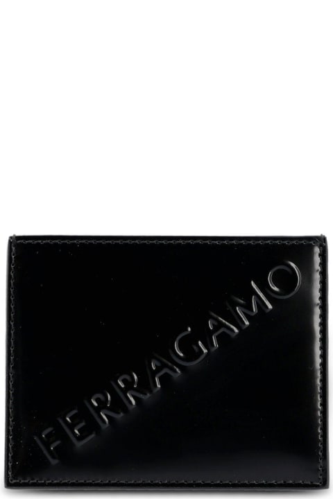 Wallets for Men Ferragamo Logo Embossed Cardholder