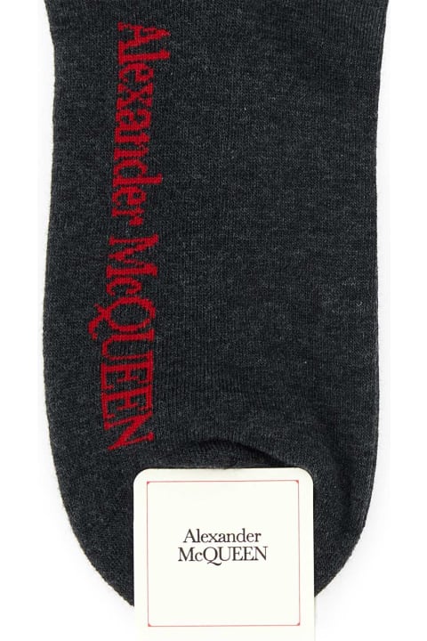 Underwear for Men Alexander McQueen Graphite Stretch Cotton Blend Socks