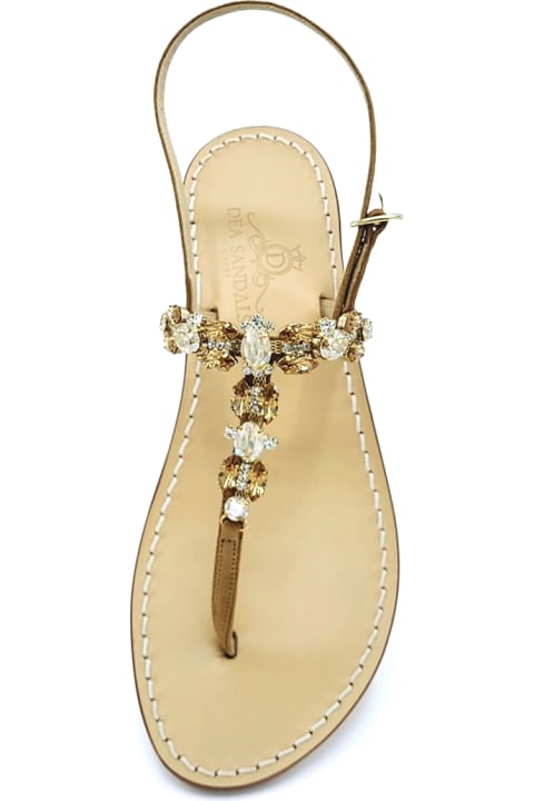 Dea Sandals Sandals for Women Dea Sandals Pizzolungo Amber Gold Jewel Sandals