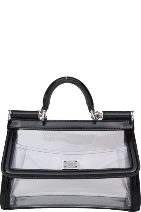 Dolce E Gabbana Small Sicily Bag In Pvc And Leather