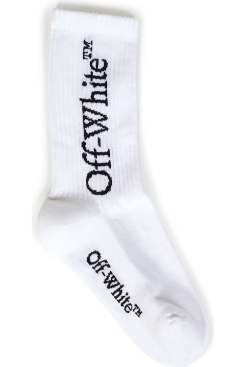 Off-White Underwear & Nightwear for Women Off-White White Ribbed Socks With Logo