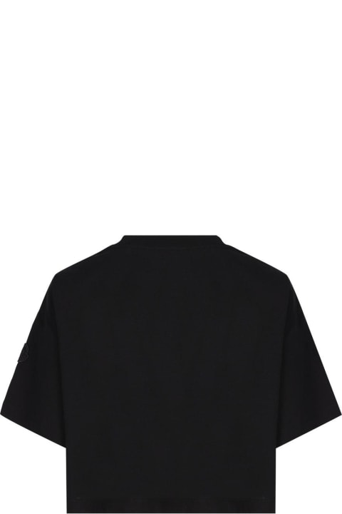 Clothing for Women Moncler Sequin Logo Crewneck Cropped T-shirt