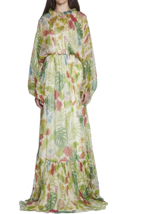 Gucci Sale for Women Gucci Silk Printed Midi Dress