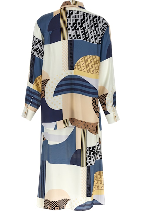 Dresses for Women Fendi Patchwork Silk Dress