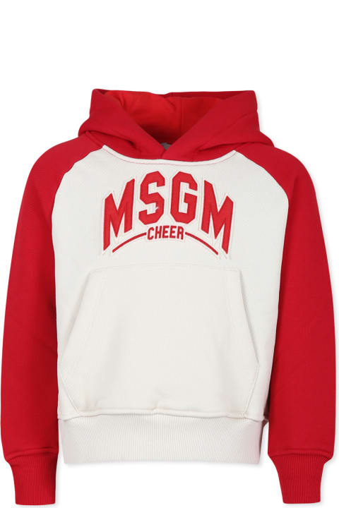 Fashion for Kids MSGM Ivory Sweatshirt For Boy With Logo