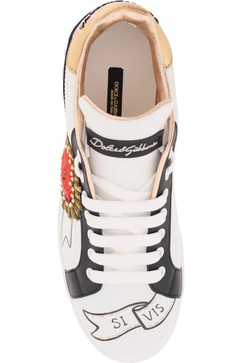 Dolce & Gabbana for Women Dolce & Gabbana Portofino Sneakers With Dg Heart
