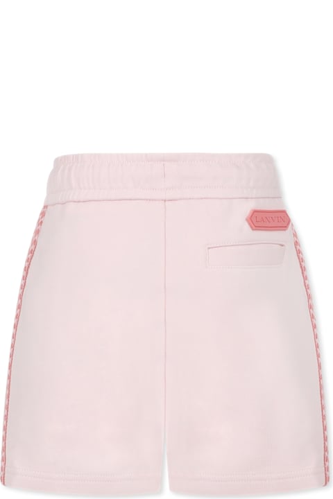 Lanvin Bottoms for Girls Lanvin Pink Shorts For Girl With Logo