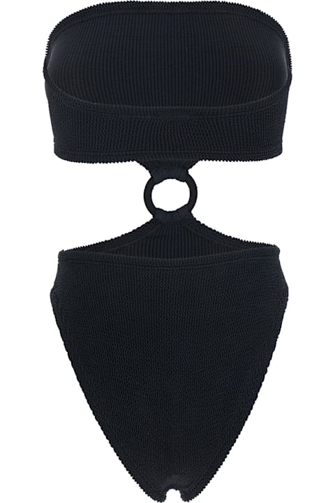 Hunza G Swimwear for Women Hunza G 'jerry' Black Sleeveless Swimsuit With Tonal Loop In Tech Fabric Woman