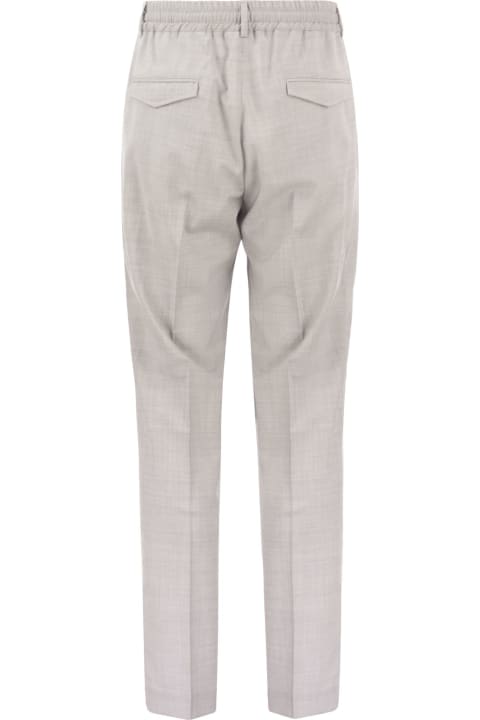 Jogger Trousers In Pure Extra-fine Wool