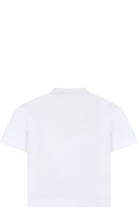 Marni Topwear for Girls Marni White Crop T-shirt For Girl With Logo