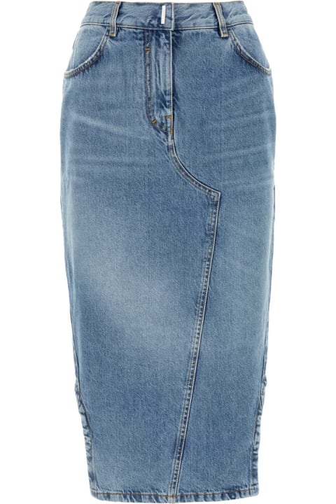 Clothing for Women Givenchy Denim Midi Skirt
