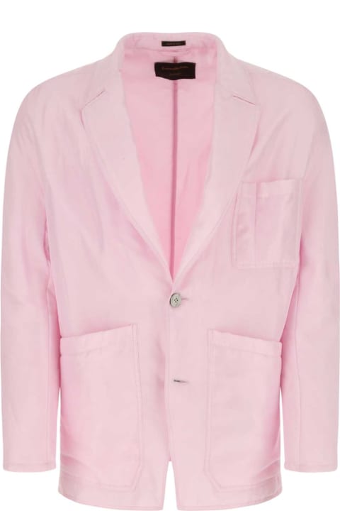Fashion for Men Zegna Pastel Pink Silk Padded Blazer