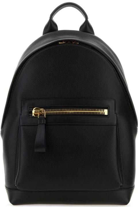 Bags for Men Tom Ford Black Leather Backpack