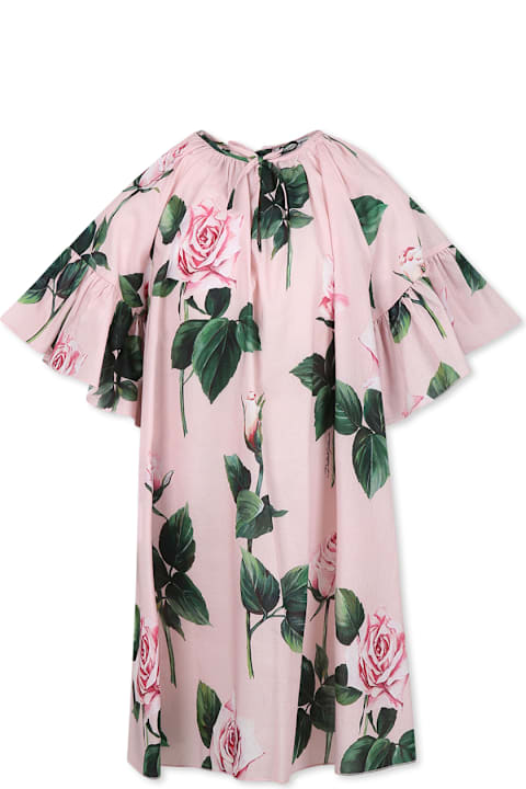 Homeware Dolce 
Gabbana Pink Dress For Girl With Logo