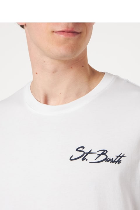 Homeware MC2 Saint Barth Man Cotton T-shirt With St. Barth Surf Print
