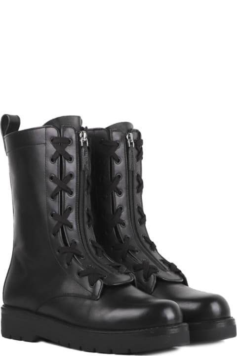 Valentino Garavani Boots for Men Valentino Garavani Garavani Combat Leather Boots