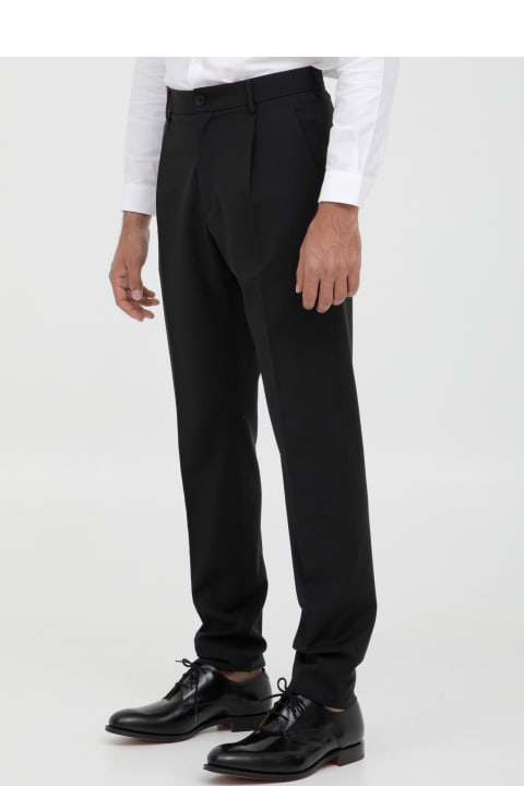 Tonello Pants for Men Tonello Black Wool Trousers