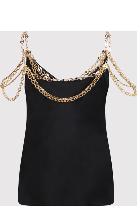 Paco Rabanne for Women Paco Rabanne Rabanne Black Top In Gold With Mesh And Chain Details
