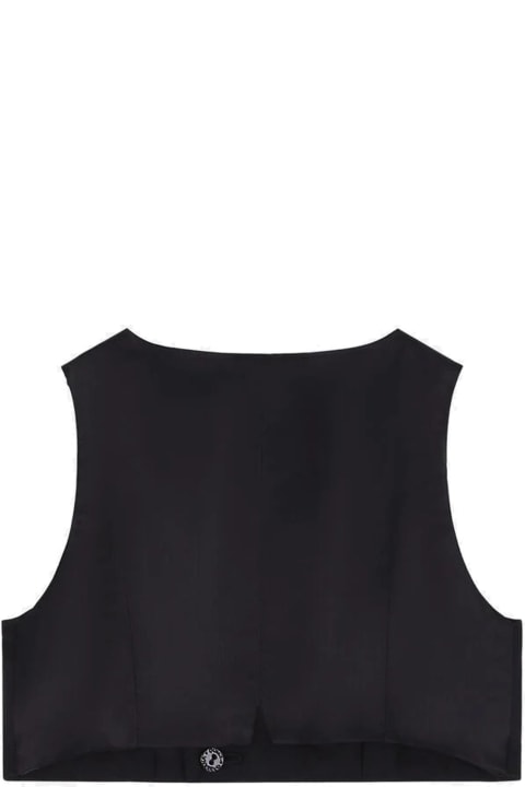 Topwear for Baby Boys Dolce & Gabbana Double Breasted Vest In Stretch Wool Canvas
