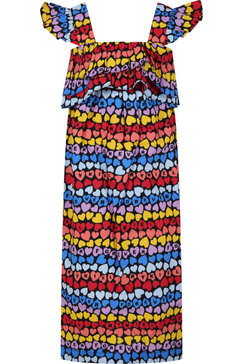 Rykiel Enfant Dresses for Girls Rykiel Enfant Multicolor Dress For Girl With All-over Hearts