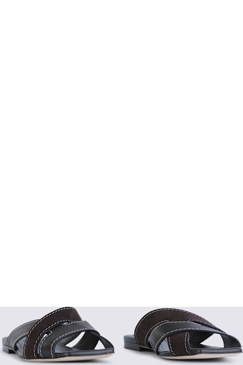 Tod's Dark Brown Leather Flats